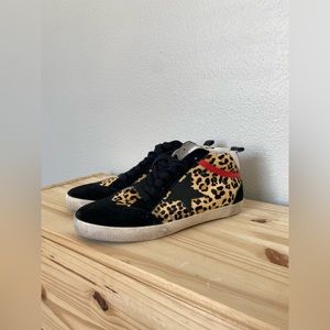 Golden Goose Mid Star Leopard Calf Hair Sneaker